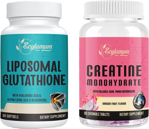 [BRSROCDQBEDQO3LH] Liposomal Glutathione 1 Pack & Creatine Monohydrate 1 Pack