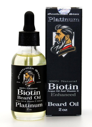 [BRSRAZA7BN7GGALU] Platinum Beard Oil for Men – Natural Biotin Enhanced Beard Growth Oil - Argan & Vitamin E – Softens and Controls – Beard Growth Oil for Men - Spiced Vanilla Scent (2oz – Pack of 1)