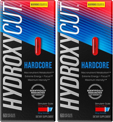 [BRSROBL6AEHBG3Y2] Hydroxycut Weight Loss Pills for Women & Men Hardcore | Weight Loss Supplement Pills | Energy Pills to Lose Weight | Metabolism Booster for Weight Loss | Weightloss & Energy Supplements | 60 Pills