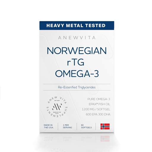 [BRSW2ELQCV4AGDQ6] Norwegian rTG Omega 3 Fish Oil for Brain & Heart Boost, Triglyceride Fish Oil Omega 3 Supplements, 300 DHA 600 EPA Omega 3 Softgels Essential Fatty Acids for Eyes, Skin & Joints, 1200mg, 60 Servings