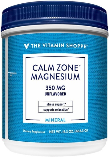 [BRSWG2TRDEJQMFLL] Das Vitamin Shoppe Calm Zone Magnesium Mineralpulver, 325mg - Entflammt, Entspannungsgetränk für Muskeln, Verdauungs- und Knochenunterstützung – Natürlicher Geschmack für Kalm & Regularität (16 Unzen Pulver)