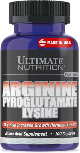 [BRSWIYQ3DEFBAFLO] Ultimate Nutrition L-Arginine Supplements for Men & Women - Stacked Amino Acid Complex with Aginine, Pyroglutamate & Lysine - Support GH, Nitric Oxide Production & Optimal Blood Flow - 100 Capsules