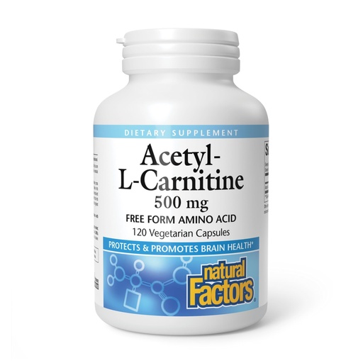 [BRSWIFQ3OFYRCFYV] Natural Factors, Acetyl L-Carnitine 500 mg, Promotes a Healthy Memory, Concentration and Brain Function, 120 capsules (60 servings)