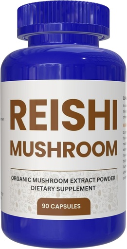 [BRSROHQBBZYQKDYY] Reishi Mushroom 90 Capsules, Potent Mushroom Supplement for Immune System Support and Defense by Double Wood, Heart Health, Quality Sleep (100% Organic, Vegan, Non-GMO)