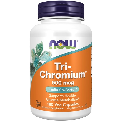 [BRSWIYQFCUCAODDE] NOW Foods Supplements, Tri-Chromium™ 500 mcg with Cinnamon, Insulin Co-Factor*, 180 Veg Capsules