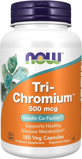 [BRSWIYQFCUCAODDE] Teraz Foods Supplements, Tri- Chromium ™ 500 µg z cynamonem, Insulina Co- Factor *, 180 kapsułki Veg