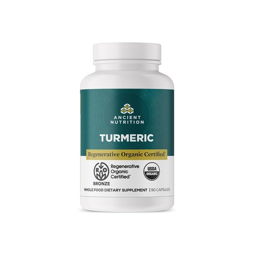 [BRSROZIBBAHRQDL3] Ancient Nutrition Regenerative Organic Certified Turmeric Capsules, Once Daily, Use as a Joint Supplement and Supports Inflammation, Gluten Free, Paleo and Keto Friendly, 90 Count