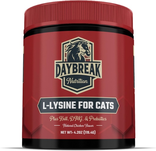 [BRSROCADC4HRSALK] L-Lysine for Cats and Kittens - 900 mg L Lysine Powder for Cats for Immunity & Respiratory Support - Cat Supplement with L-Lysine, Prebiotics, Krill, & DMG for Immune System, Eye Health & Sneezing