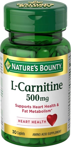 [BRSWIYQCBQDBKC3Y] Tự nhiên là Bounty L-Carnitine, hỗ trợ tim khỏe mạnh và chất siêu vi chất béo, bổ trợ axit Amino, 500 mg, 30 bảng