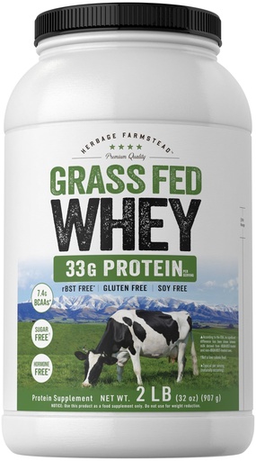 [BRSRMAI3PIFWGEYU] Carlyle Grass Fed Whey Protein Powder | 2lb | 33g of Protein Per Serving | Unflavored | Sugar and Hormone Free | Non-GMO and Gluten Free Supplement | by Herbage Farmstead