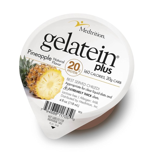 [BRSWGYYTOBYBUDLF] GelaTein Plus Ananas: 20 grame de proteine. Ideal pentru Liquid Diets Clear, dificultăţi de înghiţire, dializă şi oncologie. Mare pre sau post-workout Snack. (36 Pack) ...