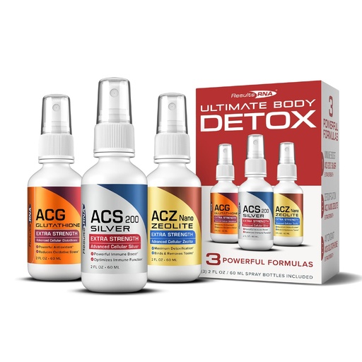 [BRSWK2QPPNYBCA3G] Results RNA – Ultimate Body Detox Extra Strength System – ACS 200 Silver/ACZ Nano Zeolite/ACG Glutathione are Clinically (2 oz - 30 Servings - 2,000mg)