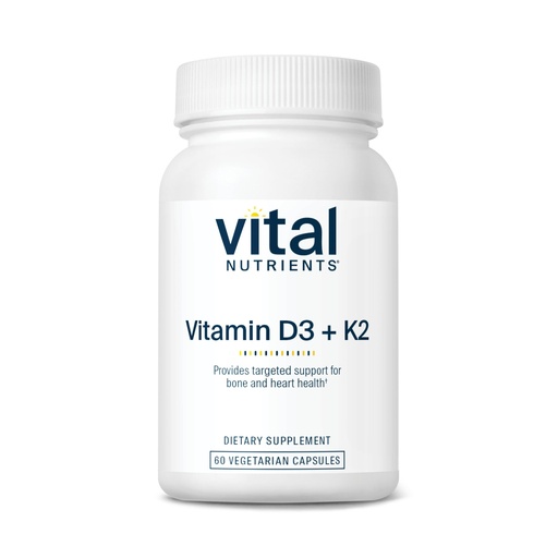 [BRSWKGIZOVYAMALC] Vital Nutrients Vitamin D3 + K2 | 2000 IU | Vitamin D3 K2 Supplement | Vitamin D Complex for Healthy Calcium Levels, Muscle & Bone Health | Gluten, Dairy, Soy Free | 60 Capsules