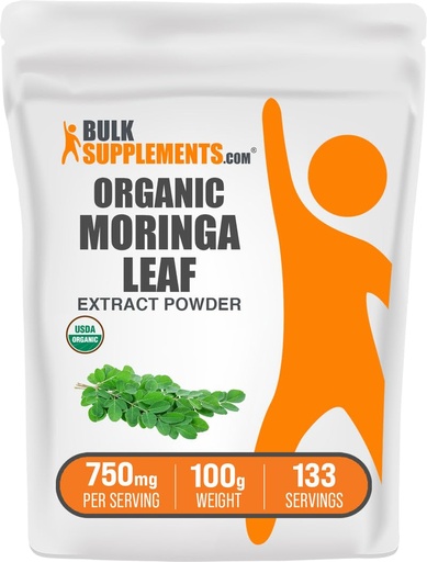 [BRSWKZICDN6ROF3Y] BulkSupplements.com Organic Moringa Extract Powder - Superfood Supplement, from Moringa Oleifera - Vegan & Gluten Free, 750mg per Serving, 100g (3.5 oz) (Pack of 1)