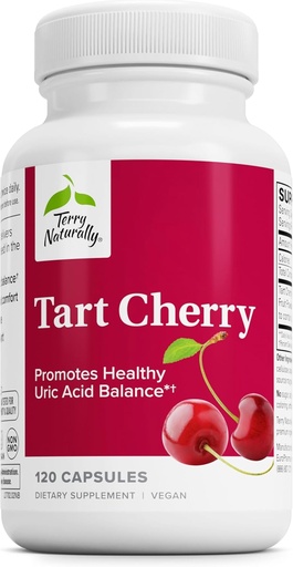[BRSW2CAOAUMRQAD4] Terry Naturally Tart Cherry - Antioxidant Supplement to Support Healthy Uric Acid Balance & Joint Health - Nutritional Supplement - Dietary Supplement to Aid Recovery After Exercise - 120 Capsules