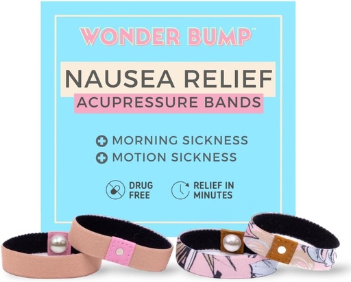 [BRSROZY6OZ5BQDLG] Morning Sickness Relief Wristbands | Acupressure Anti Nausea Bands for pregnancy Nausea Relief, First Trimester Pregnancy Essentials (2 Sets)