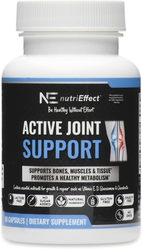 [BRSRAY34CIFGY3L4] Active Joint Support Supplements | Supports Bones, Muscles & Tissue | Promotes a Healthy Metabolism | Natural Ingredients - Essential Nutrients for Growth & Repair | 60 Count