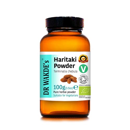 [BRSW2ZI3DJ6QMFLL] DR WAKDE's Organic Haritaki Powder (Hirda | Terminalia chebula) - 100g (3.5oz) | Pure, Raw & Dried Powder | Ayurvedic Herb | Vegan | Nothing Added, Nothing Removed | Same Day Dispatch