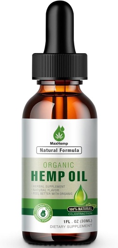 [BRSROFLRCAMAGALG] Hemp Oil Organic Premium - Maximum Strength - 100% Natural Hemp Drops Tincture - Hemp Oils with Vegan