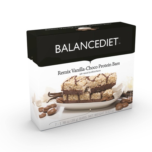 [BRSW2BI7OYPB4FLU] BalanceDiet™ | Protein Bar | 15g of Protein | Low Carb | 7 Bar Box (Remix Vanilla Chocolate)