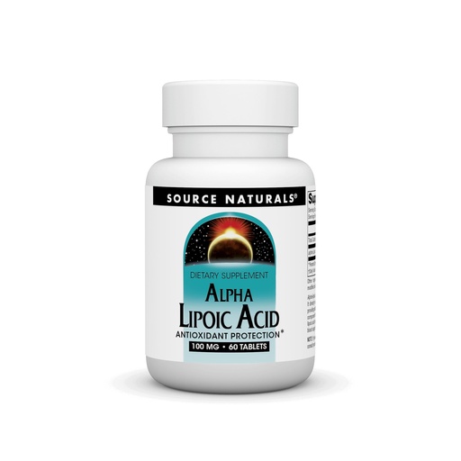[BRSWIYT3OMAGO3A7] Source Naturals Alpha Lipoic Acid Supports Healthy Sugar Metabolism, Liver Function & Energy Generation* -100 mg - 60 Tablets