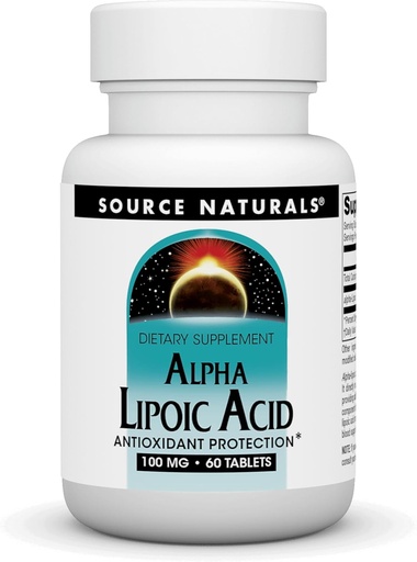[BRSWIYT3OMAGO3A7] Source Naturals Alpha Lipoic Acid Supports Healthy Sugar Metabolism, Liver Function & Energy Generation* -100 mg - 60 Tablets