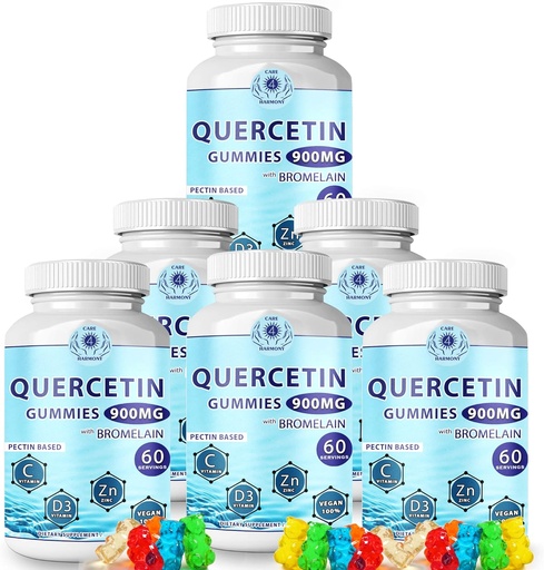 [BRSW2H3RBAPAEYA7] Quercetin Gummies - Quercetin ar Bromelain vitamīns C + cinks vitamīns D3 – košļājams Quercetin 900 mg piedevas - Quercetin bērniem un pieaugušajiem (6)
