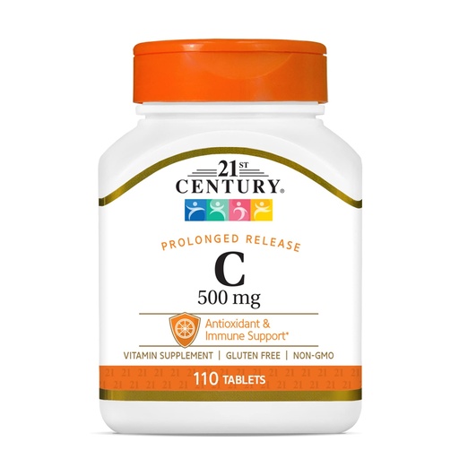 [BRSWIY37OUOGMDDM] 21st Century C 500 mg Prolonged Release Tablets, 110 Count (21190)