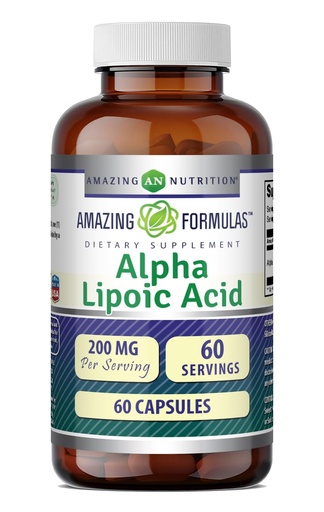 [BRSWGHT5DFYQM33P] Amazing Formulas Alpha Lipoic Acid | 200 Mg Supplement | Capsules | Non-GMO | Gluten-Free | Made in USA (1 Pack, 60)