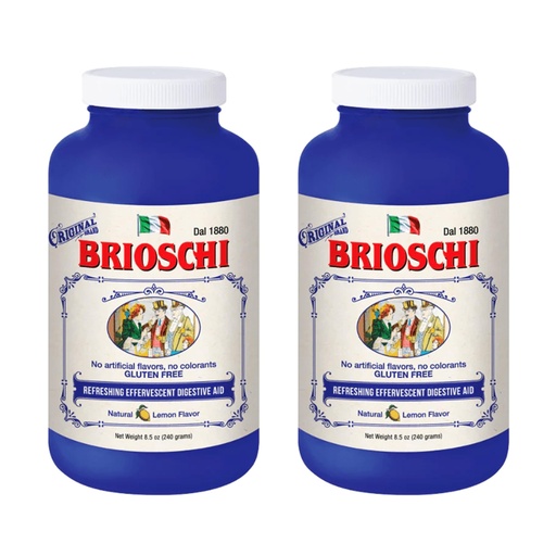[BRSWIBI5AAGREDYV] Brioschi Italian Lemon Flavored Effervescent Heartburn, Upset Stomach, Acid Indigestion, 8.5 oz bottle (Pack of 2)