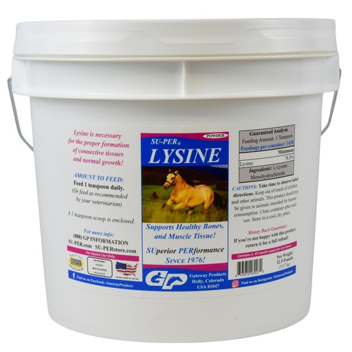 [BRSWGGAZB4NGYF3P] SU-PER Lysine Supplement for Horses - Supports Healthy Bones & Muscle Tissues - Equine Essential Amino Acid - 12.5 Pound, 47 Month Supply