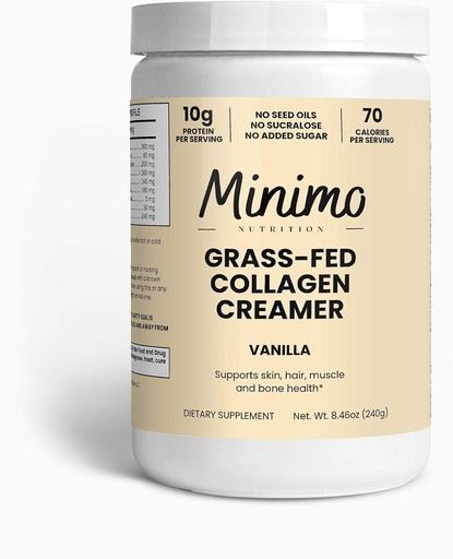 [BRSRO2TROAFRMH3J] Grass-Fed Collagen Creamer, Vanilla, 10g of Grass-Fed Collagen, No Seed Oils or add Sugar - Saç, Skin, Nail, & Ortak Destek, 8.5 oz.