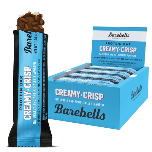 [BRSRMHTYC4GRMYD5] Barebells Protein Bars Creamy Crisp - 12 Count, 20g High Protein Treats - Chocolate Nutrition Bar with 1g Total Sugars - On-The-Go Breakfast or Post-Workout Snack