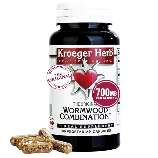 [BRSWIYQ2PN6BY3DO] Kroeger Herb Products, Wormwood Herb, Black Walnut, Clove, Quassia, Worm Wood Detox Cleanse - Vegetarian Capsules, Non-GMO, Gluten Free, No Preservatives or Fillers - 100 Capsules, Made in USA