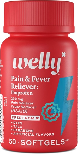 [BRSRMGD6CAIBSHLZ] Welly Remedies | OTC Pain & Fever Reliever: Ibuprofen | Ağrı Yardım/Fever Ayarlar | Proven Active Malzemeler ile Tıp