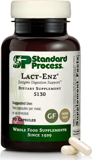 [BRSWGZT2AQCGYAAZ] Standard Process Inc. Lact-ENZ - Whole Food Immune Support, Digestion and Digestive Health with Bifidobacterium Longum, Cellulase, Protease, Amylase, Lipase, Maltodextrin and More - 90 Capsules