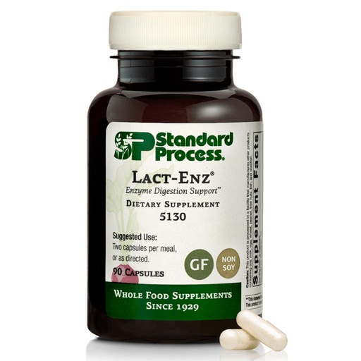 [BRSWGZT2AQCGYAAZ] Standard Process Lact-ENZ - Enzyme Digestion Support - Probiotic Digestive Car & Immune System Support - Gluten-Free, Non-Dairy, & Non-Soy - 90 Capsules (45 Servings)
