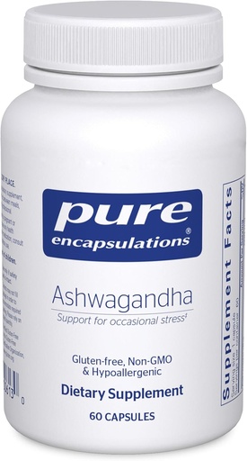 [BRSWIZ3RBMIWYDTA] Pure Encapsulations Ashwagandha - 500 mg Ashwagandha Extract - Metabolism & Stress Support - Immune Support - GMO Free & Vegan - 60 Capsules