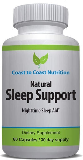 [BRSWGCD4OQCRGDLH] Sleep Support Supplement, 60 Capsules with L-Tryptophan, GABA, Chamomile, Melatonin 10 mg + Proprietary Sleep Formula Blend. Sleep Better, Sleep Longer and Wake Refreshed. 30 Day Supply