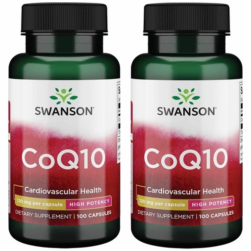 [BRSRMEIFOV7RECQ3] Swanson CoQ10 - Helps Promote Heart Health, Energy Support, & Aids Overall Cardiovascular System Health - Helps Maintain Coenzyme Q10 Supplement - (100 Capsules, 120mg Each) (2 Pack)