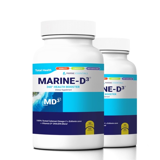 [BRSROHAQCN7WAD3J] Marine Essentials- Marine D3 Omega 3 Calamari Ecklonia Cava DHA (2 Bottles - 120 Capsules)