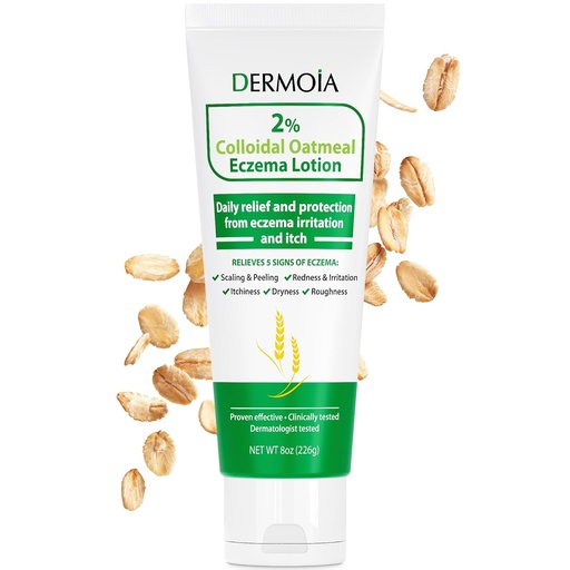 [BRSROEA2DIHQYYIZ] 2% Eczema Colloidale Lozione di Eczema di Aloe Vera, Shea e Glycerin - Crema di Eczema nutriente e idratante per il sollievo superiore e la protezione 8oz