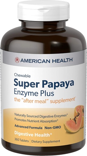 [BRSWI2T3OEIBWYA3] American Health Products Super Papaya Enzyme Plus 360 Tablets