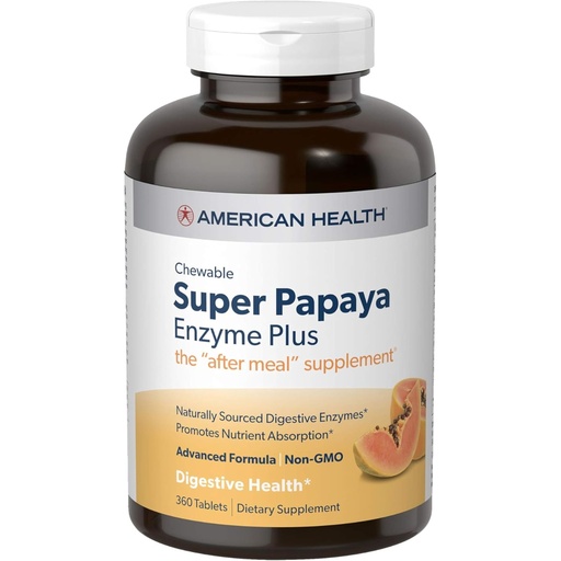 [BRSWI2T3OEIBWYA3] American Health Products Super Papaya Enzyme Plus 360 Tablets
