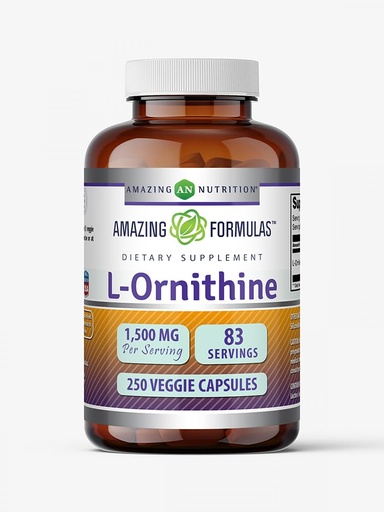 [BRSWGBQ6BFYR4EYV] Amazing Formulas L-Ornithine 1500 Mg Supplement | Vegetarian Capsules Supplement | Non-GMO | Gluten-Free | Made in USA (1 Pack | 250 Count)