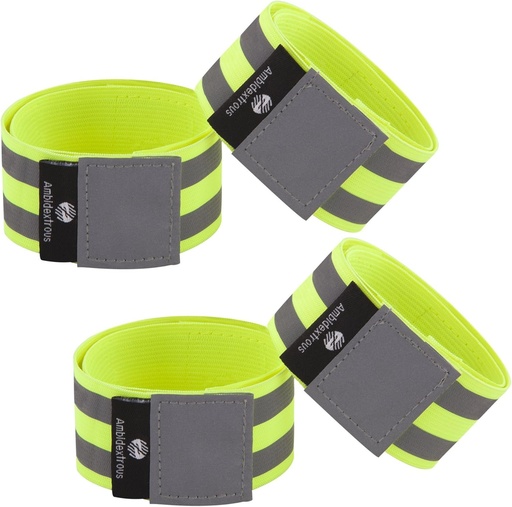 [BRSWKGQFAIPAGEI5] Reflective Bands for Men and Women | Reflectors for Runners, Cycling, Walking | Set of 4 Reflective Ankle Bands, Armbands, Wristbands | Reflector Tape Providing High Visibility Safety Apparel