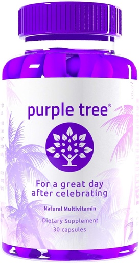 [BRSWYAQNC4CBOHIU] purple tree Post-Celebration Wellness Vitamins | Liver Support, Rapid Hydration, Body Replenisher | Dihydromyricetin DHM, Milk Thistle, Electrolytes, Vitamin B, Willow Bark, Quercetin (30 Pills)