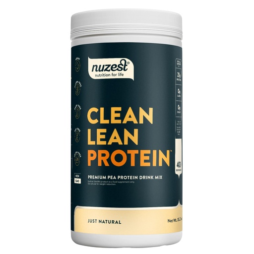 [BRSWG2QQAQAQ23A3] Nuzest - Pea Protein Powder - Clean Lean Protein, Premium Vegan Plant Based Protein Powder, Dairy Free, Gluten Free, GMO Free, Protein Shake, Just Natural (UNFLAVORED), 40 Servings, 2.2 lb