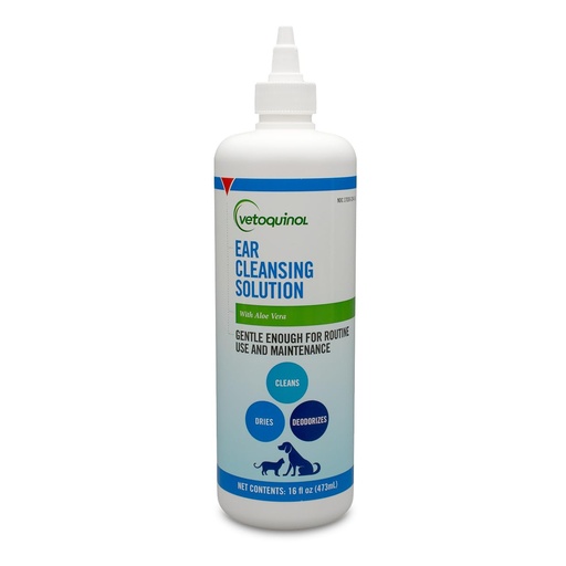 [BRSWIZY2BUBBQH3E] Vetoquinol Ear Cleansing Solution - Gentle Cleaner to Remove Dirt & Debris - Easy-to-Use Drops for Cats & Dogs - Support Clean and Fresh-Smelling Ears - Ideal for Routine Pet Hygiene - 16 Ounces
