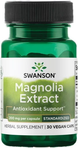 [BRSWIEADBZYBUDLO] Swanson Magnolia Bark - Herbal Supplement Traditionally Used to Promote Nervous System & Digestive Health Support - May Promote Respiratory Health & Stress Support - (30 Veggie Capsules, 200mg Each)